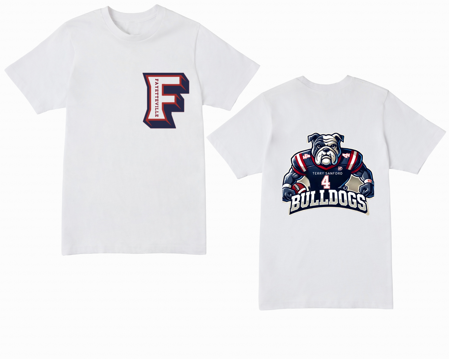 Fayetteville City Schools -Terry Sanford Bulldogs Large Single Mascot Short Sleeve T-shirt