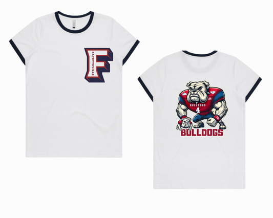 Fayetteville City Schools - Terry Sanford Bulldogs Men's Large Mascot Ringer Short Sleeve Tee