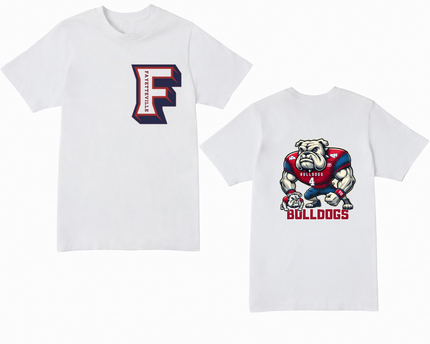 Fayetteville City Schools -Terry Sanford Bulldogs Large Mascot Short Sleeve T-shirt