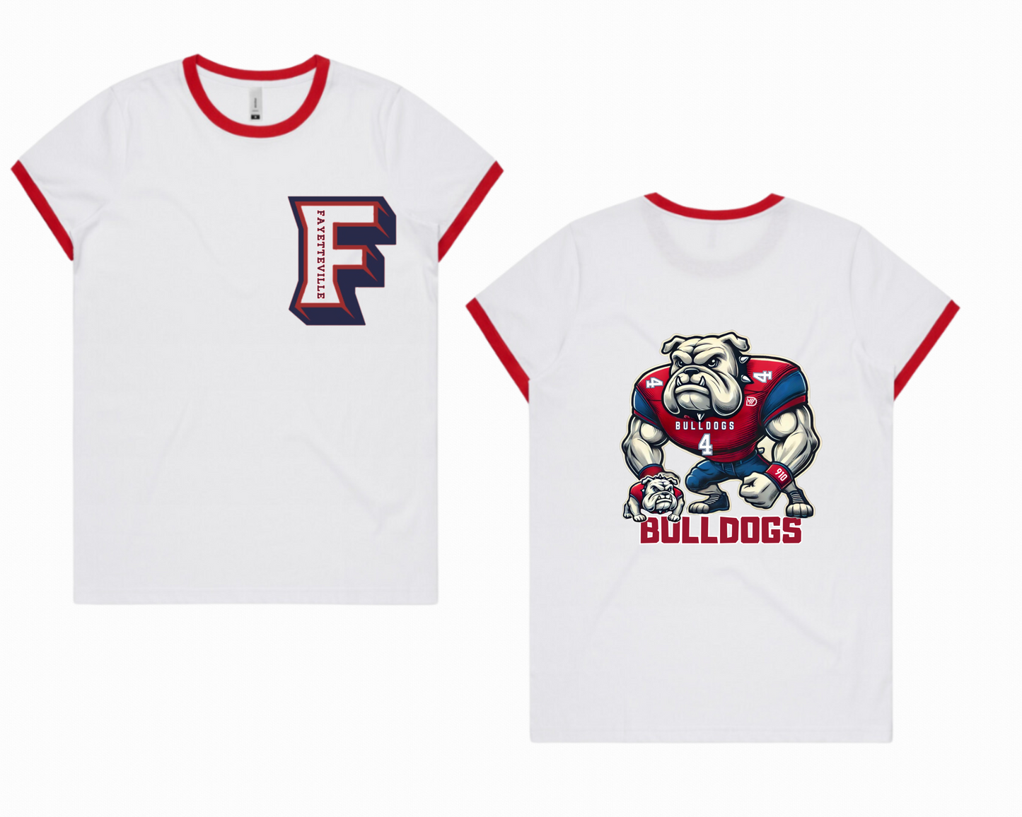 Fayetteville City Schools - Terry Sanford Bulldogs Men's Large Mascot Ringer Short Sleeve Tee