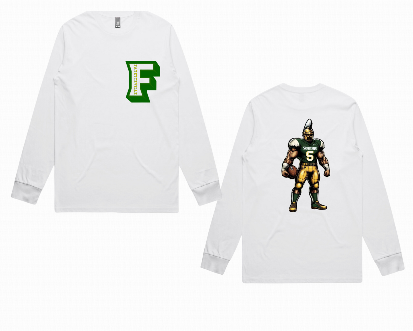 Fayetteville City Schools - Pine Forest Spartans Full-Body Mascot Long Sleeve T-shirt