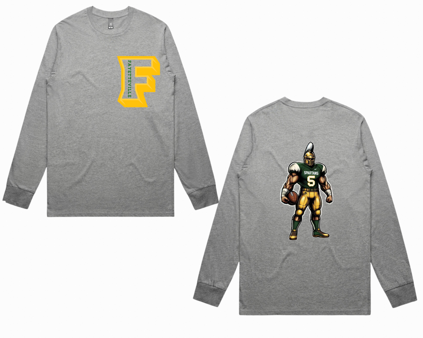 Fayetteville City Schools - Pine Forest Spartans Full-Body Mascot Long Sleeve T-shirt